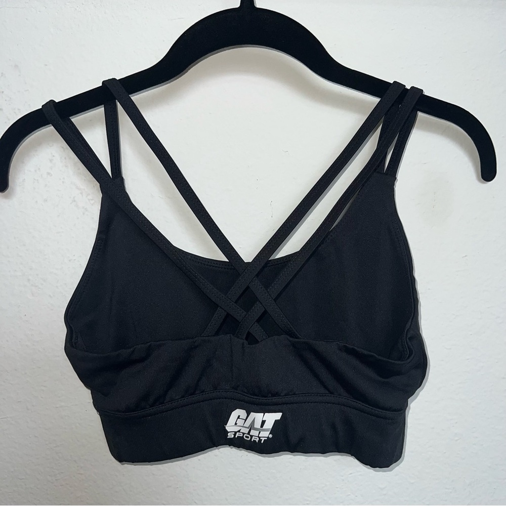 Black Strappy Sports Bra - Picture 2 of 4
